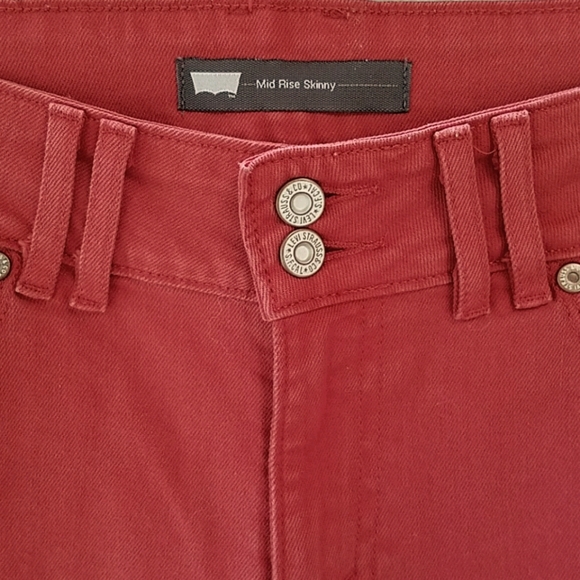 Levi's Women's Mid Rise Skinny Jeans - Brick/Rust - Picture 2 of 5